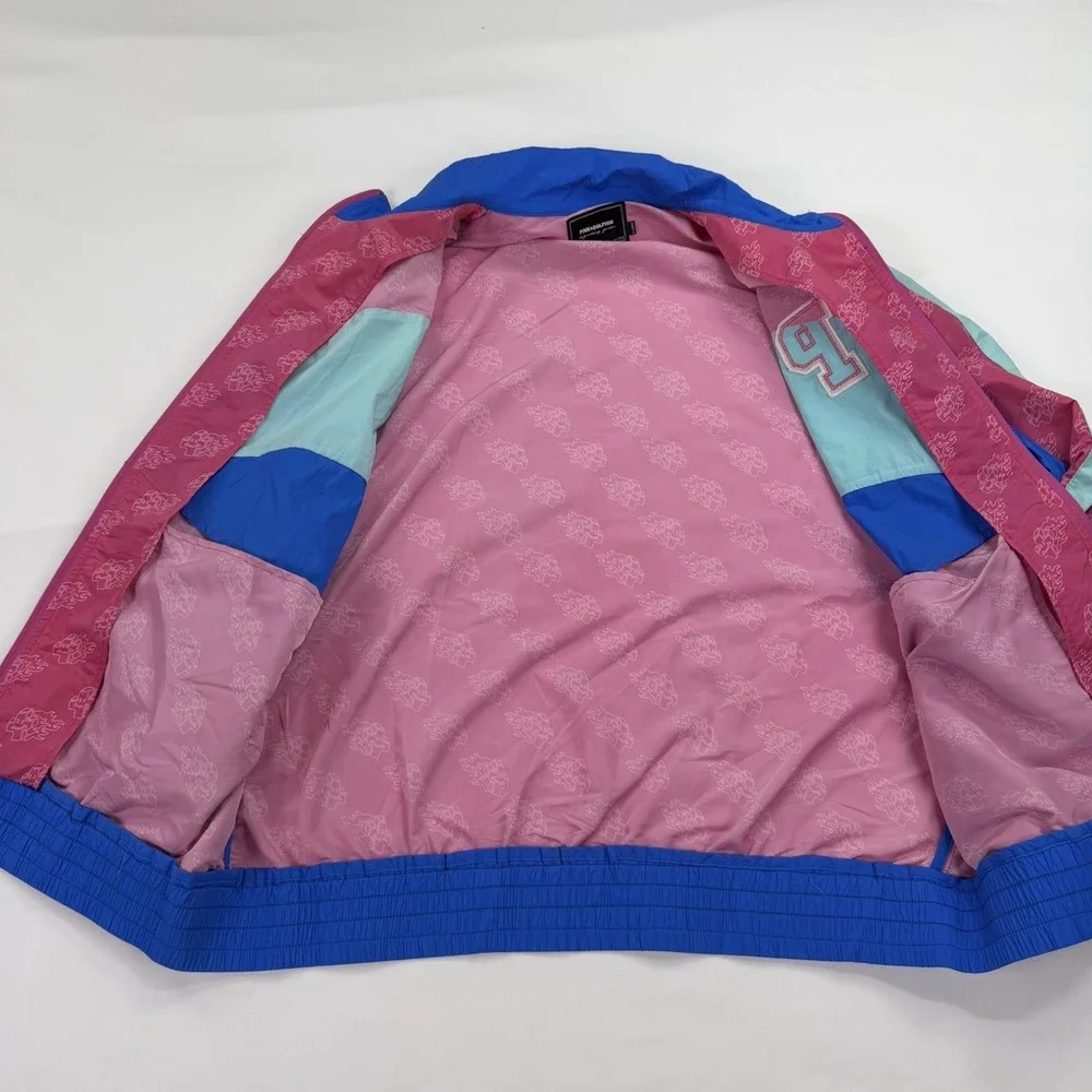 Pink Dolphin Men's Tracksuit Set XL Windbreaker Jacket Pants Blue Pink